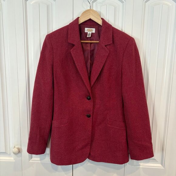 Talbots Red Wool Blazer Size 6 - Picture 1 of 7